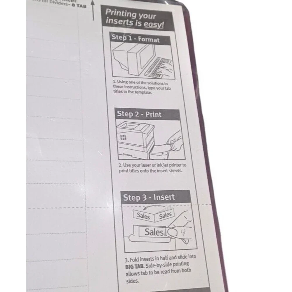 Avery 5 Packs Lot Big Tab Two Pocket Insertable 8 Tab Plastic Reference Dividers